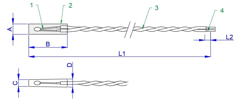 Structure of EV HEV Stranded Wire Temperature Sensor